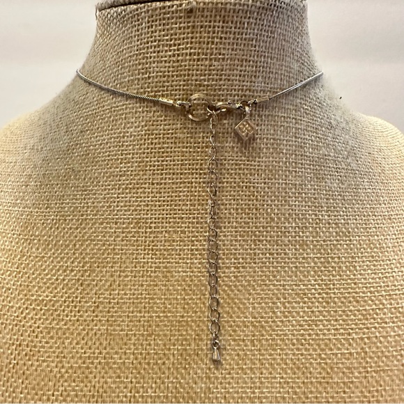 Banana Republic Necklace gold tone w/ glaucoma tortoise rectangles/ gold spikes - Picture 9 of 10